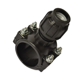 Abrazadera con salida racord