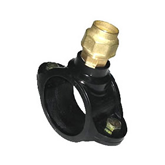 abrazaderas para conexión domiciliaria con racord bronce