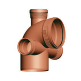 Boca acceso horizontal codo con 3 acometidas